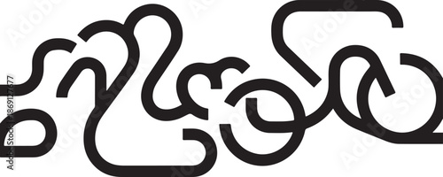 Black abstract line art on white background illustration