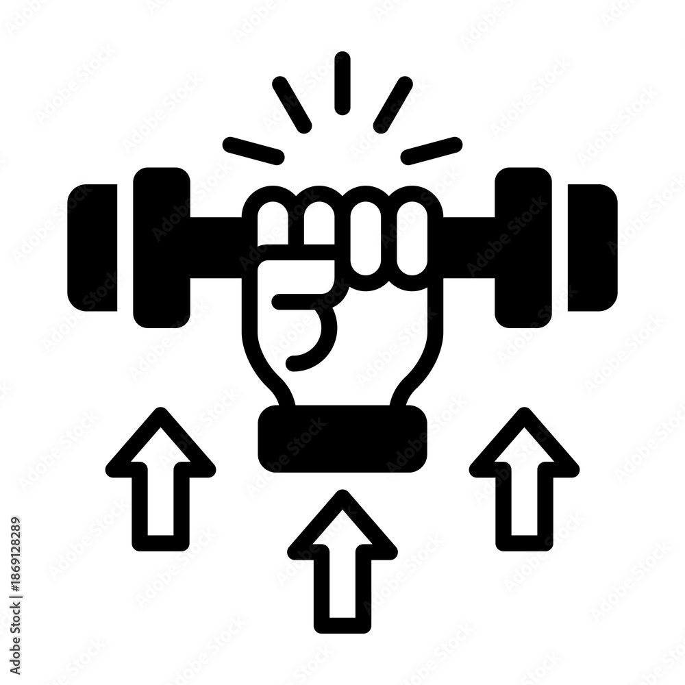 Obraz premium Strength Icon Mixed Style Vector Illustration