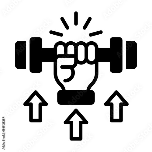Strength Icon Mixed Style Vector Illustration