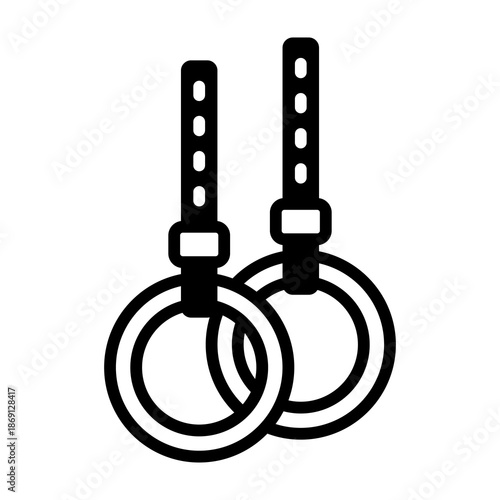 Gymnastic Ring Icon Mixed Style Vector Illustration
