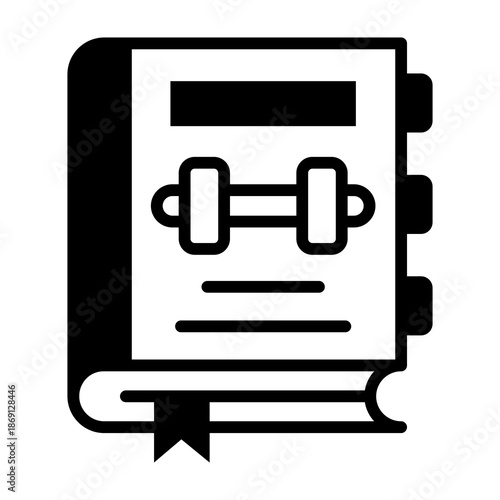 Guide Book Icon Mixed Style Vector Illustration