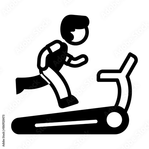 Treadmill Icon Mixed Style Vector Illustration