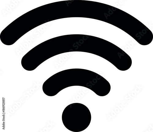 Wifi wireless internet signal flat icon for apps