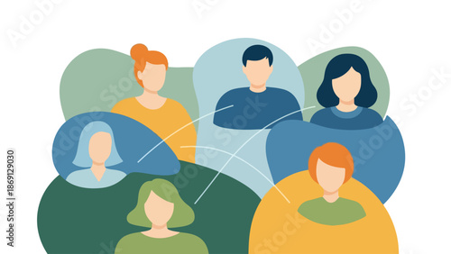 Diverse Group of People Connecting Network Illustration