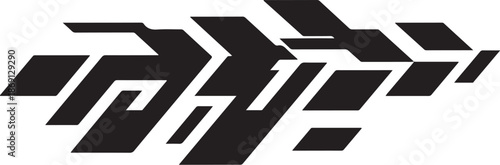 Abstract Black and White Geometric Pattern Design Element