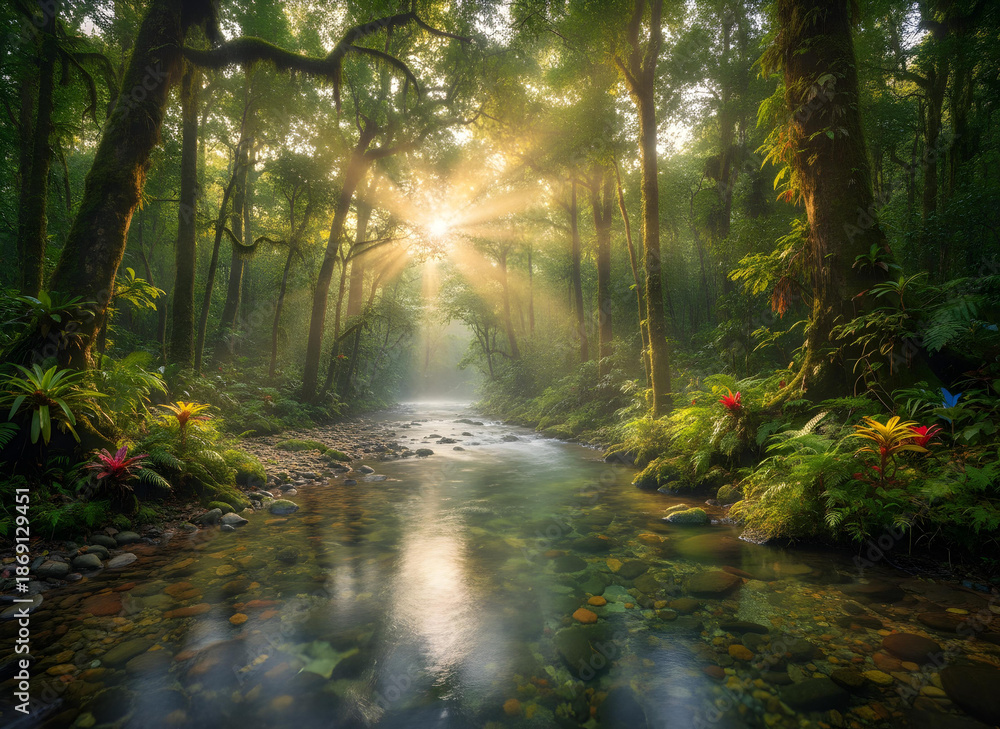 Obraz premium morning in the forest