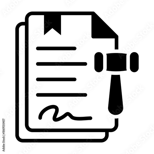 Legal Document Icon Mixed Style Vector Illustration