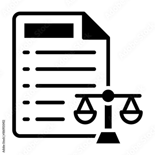 Court Order Icon Mixed Style Vector Illustration