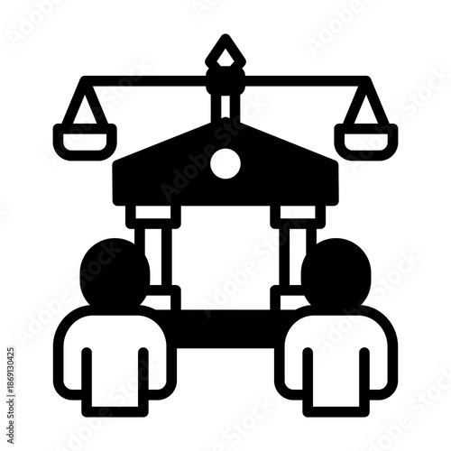 Civil Law Icon Mixed Style Vector Illustration