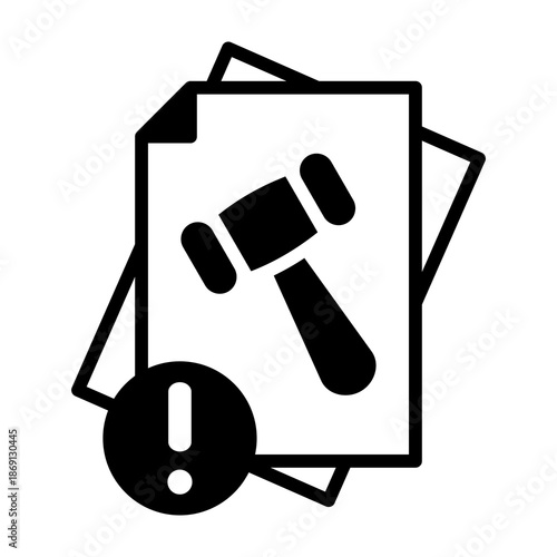 Legal Risk Icon Mixed Style Vector Illustration