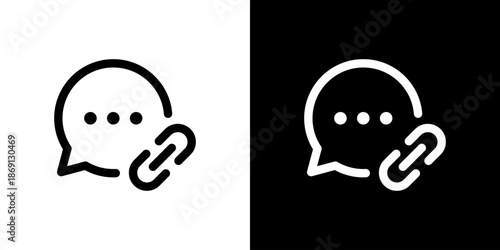 メッセージ/チャットのリンクアイコン（ベクター）