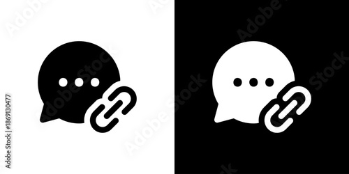 メッセージ/チャットのリンクアイコン（ベクター）