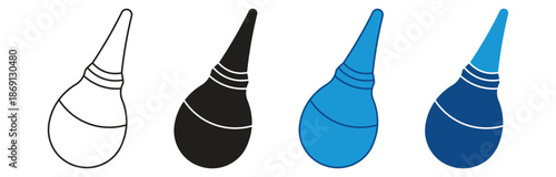 Baby nasal aspirator icon Set Multiple Style Collection. Vector illustration.