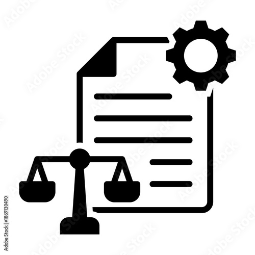 Legal System Icon Mixed Style Vector Illustration