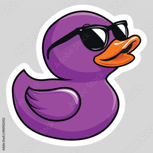 rubber duck with purple cartoon design