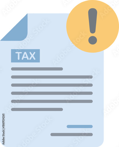 Important Tax Notification and Alert Icon with Transparent Background