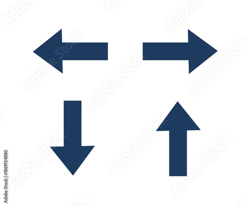 Free Download Navy Blue Arrow Icons Set Four Directions Isolated on Transparent Background - GFXLoad