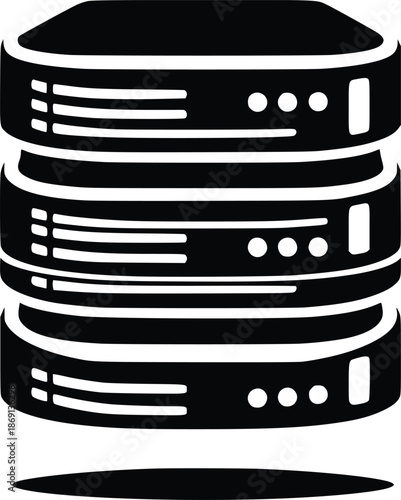 Stack of three servers