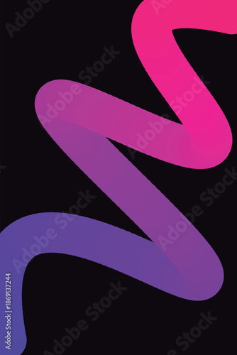 fondo negro vertical con linea curva en degradado 