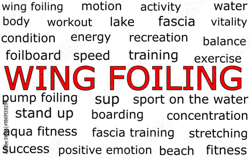 Wing Foiling Wordcloud - illustration