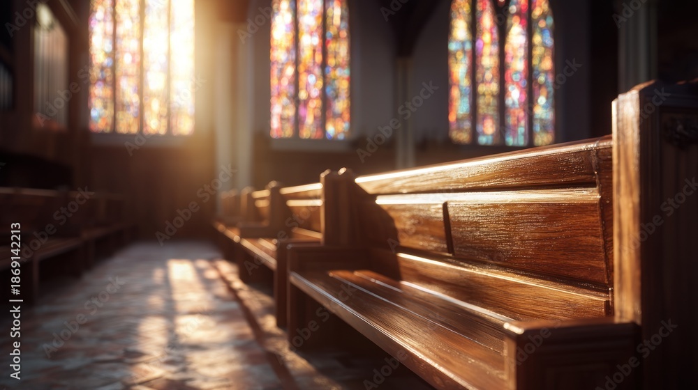 Fototapeta premium Church interior sunlight