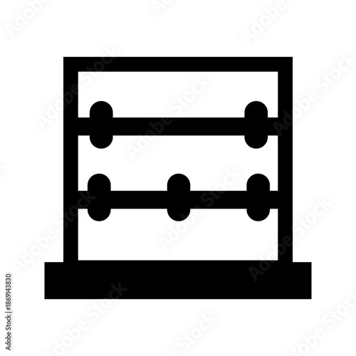 A solid abacus icon symbolizing accounting, finance, calculation, bookkeeping, and traditional financial management. Suitable for business, education, banking, and financial applications.