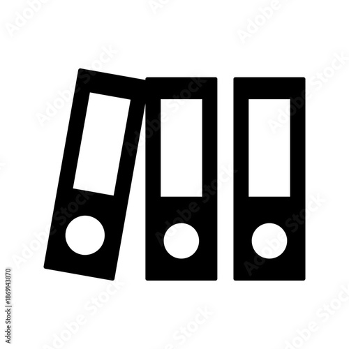 A solid document folder icon representing file management, office organization, archiving, administration, and data storage. Suitable for business software, office systems, and productivity tools. EPS