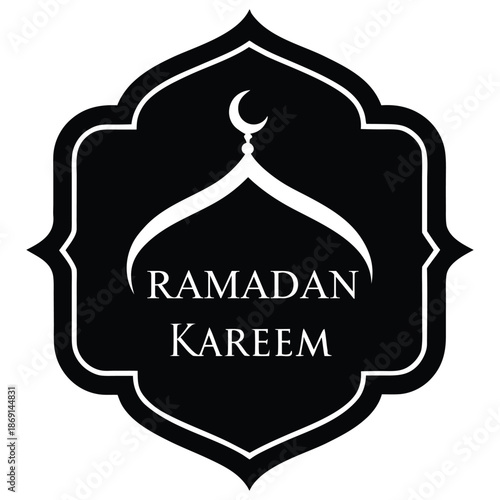 ramadan kareem vector  frame on white background 
