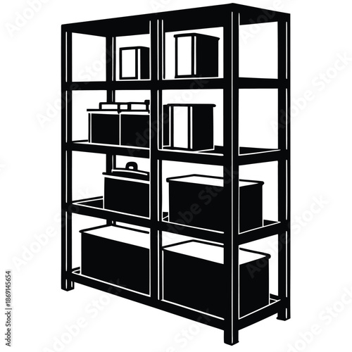 storage shelf on white background