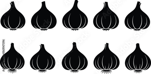 Black garlic bulb illustration, botanical root design, stylized vegetable sketch, organic food art, culinary ingredient drawing, herbal cooking element