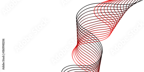 Abstract vector illustration of a black silhouette of a fashion model figure in a red dress with a back view style highlighting beauty and body grace