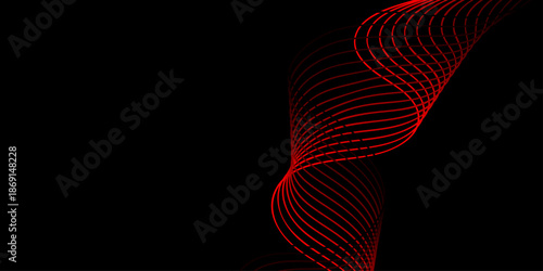 Abstract red wave design featuring flowing curves and black energy lines creates a dynamic motion wallpaper with fire and smoke textures on a dark background