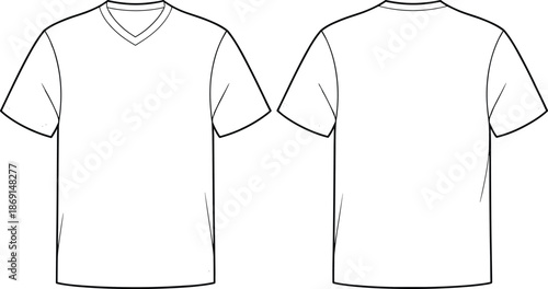 Technical Flat Sketch of Men Bomber Jacket Fleece Pullover Henley Shirt V-neck Tee and Slim Fit Denim Jeans Vector Template