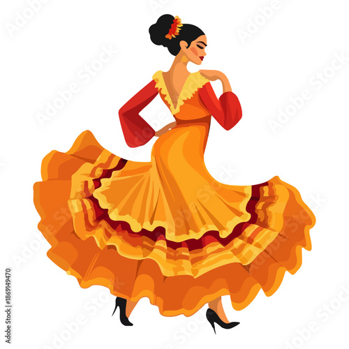 costumes, dance, spain, seville spring festival, celebration, vector, transparent background, woman, dress, beauty, fashion, lady, dancing, costume, dancer, traditional, person, clothing, culture, sty