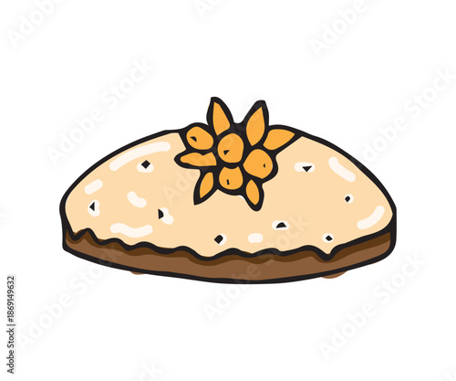 Hand drawn pie bakery pastry vector illustration
