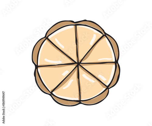 Pie 8 slice cookie cutter clipart vector illustration