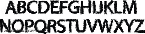 Hand drawn alphabet made in brushes vector peak. Grunge alphabet with capital letters. Dirty textured vector font. Brush drawn grunge typography for collages,