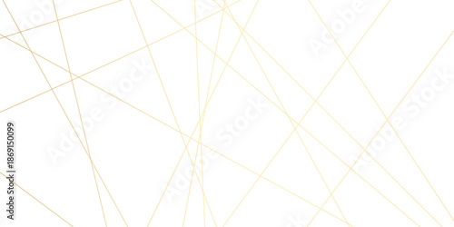 Luxury banner golden geometric lines overlap design. Golden Seamless random chaotic lines on transparent background.