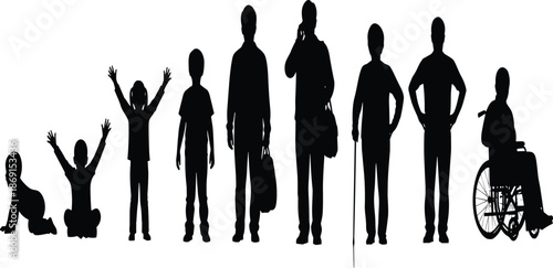 Large furniture silhouette collection featuring sofa, chair, table, lamp, and cabinet icons for interior design, home decor, and house floor plan vector illustration,