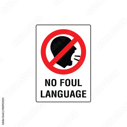 No Foul Language Sign Vector Design Prohibition Warning Sticker
