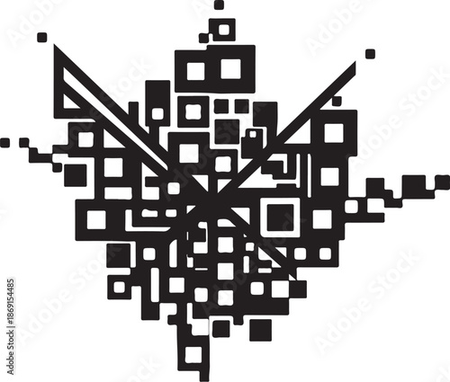 Abstract Pixel Art Clock Face Design