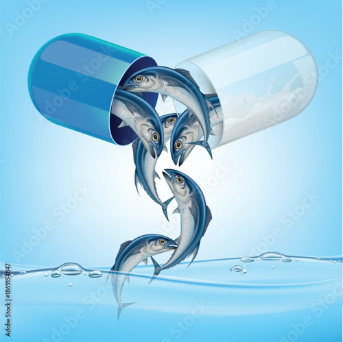 The capsule opened to reveal a mackerel.