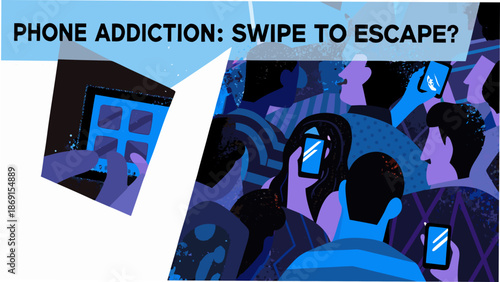 People lost in mobile phone addiction and social isolation