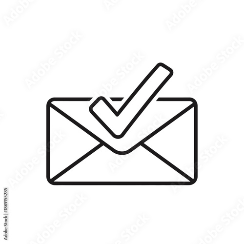 Checkmark Confirming Successful Email Message Illustration for Communication Concepts