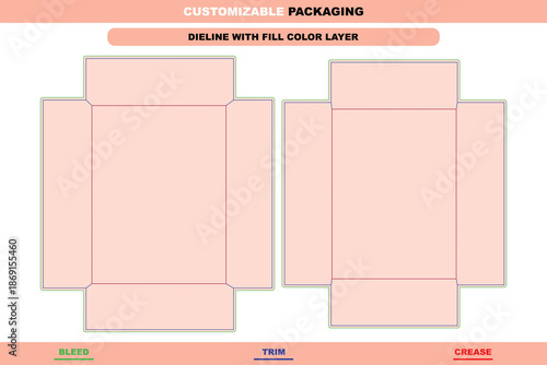 Christmas rigid gift box dieline designed with festive folding accuracy created for premium holiday packaging presentation and professional layout design