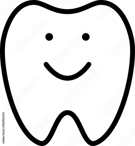 笑顔のかわいい歯のアイコン、歯医者のサイン