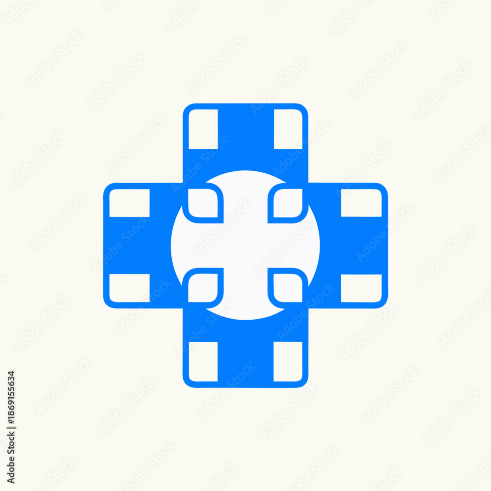 Fototapeta premium Medical Healthcare Logo Vector - Minimalist Cross and Health Symbol for Professional Doctor Hospital Branding and Wellness Clinic, Flat Design