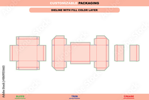 Double door rigid gift box dieline designed with precision folding accuracy for luxury packaging layouts premium presentation boxes and professional rigid box production