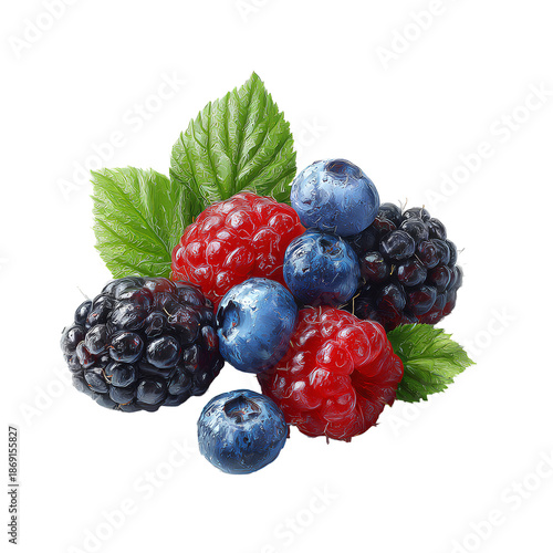 blackberry and raspberries