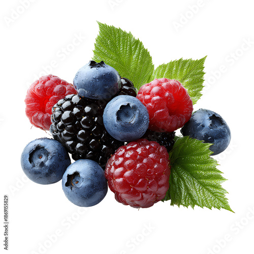 blueberries and raspberries